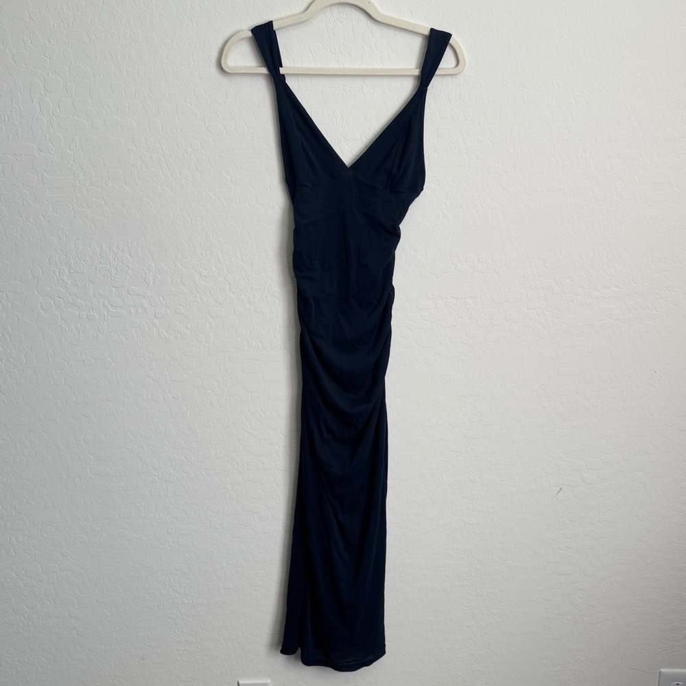 Free People Initimately Long Live Mesh Midi Slip Navy Size S Boho Lightweight - Picture 2 of 14